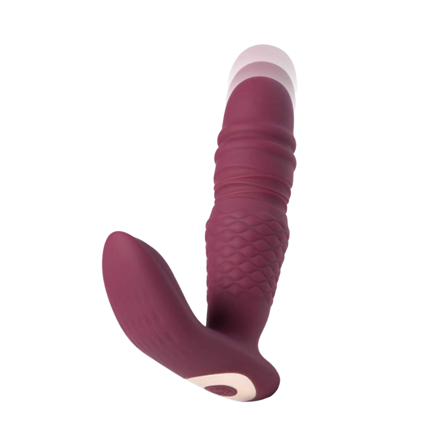 Sextoy double extrémité Ryder violet bordeaux en silicone avec embout arrondi et branche clitoridienne - Oh My God'Z