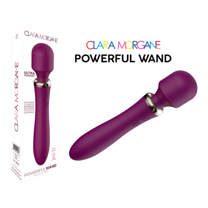 Vibromasseur double tête Powerful Wand bordeaux avec boîte, silicone médical rechargeable USB - Oh My God'Z