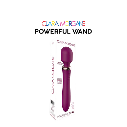 Vibromasseur Powerful Wand Clara Morgane bordeaux avec packaging, silicone médical waterproof - Oh My God'Z