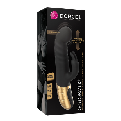 Packaging noir premium du vibromasseur G-Stormer Dorcel avec mentions technologie va-et-vient - Oh My God'Z

