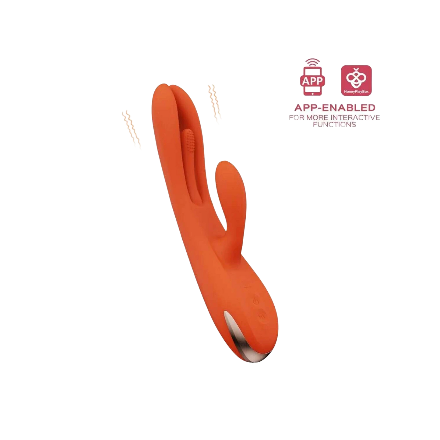Vibromasseur Terri orange avec fonction tapotement et contrôle interactif via application mobile - Oh My God'Z