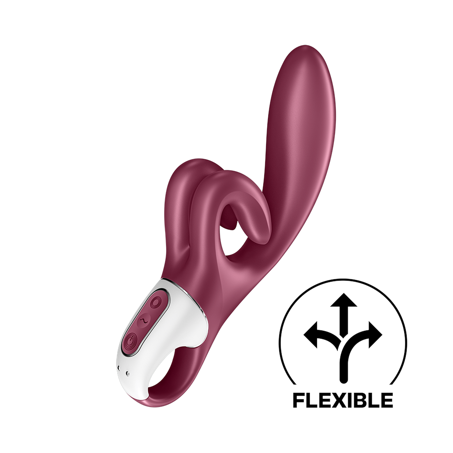 Vibromasseur rabbit Touch Me rouge bordeaux Satisfyer avec logo flexible - Oh My God'Z