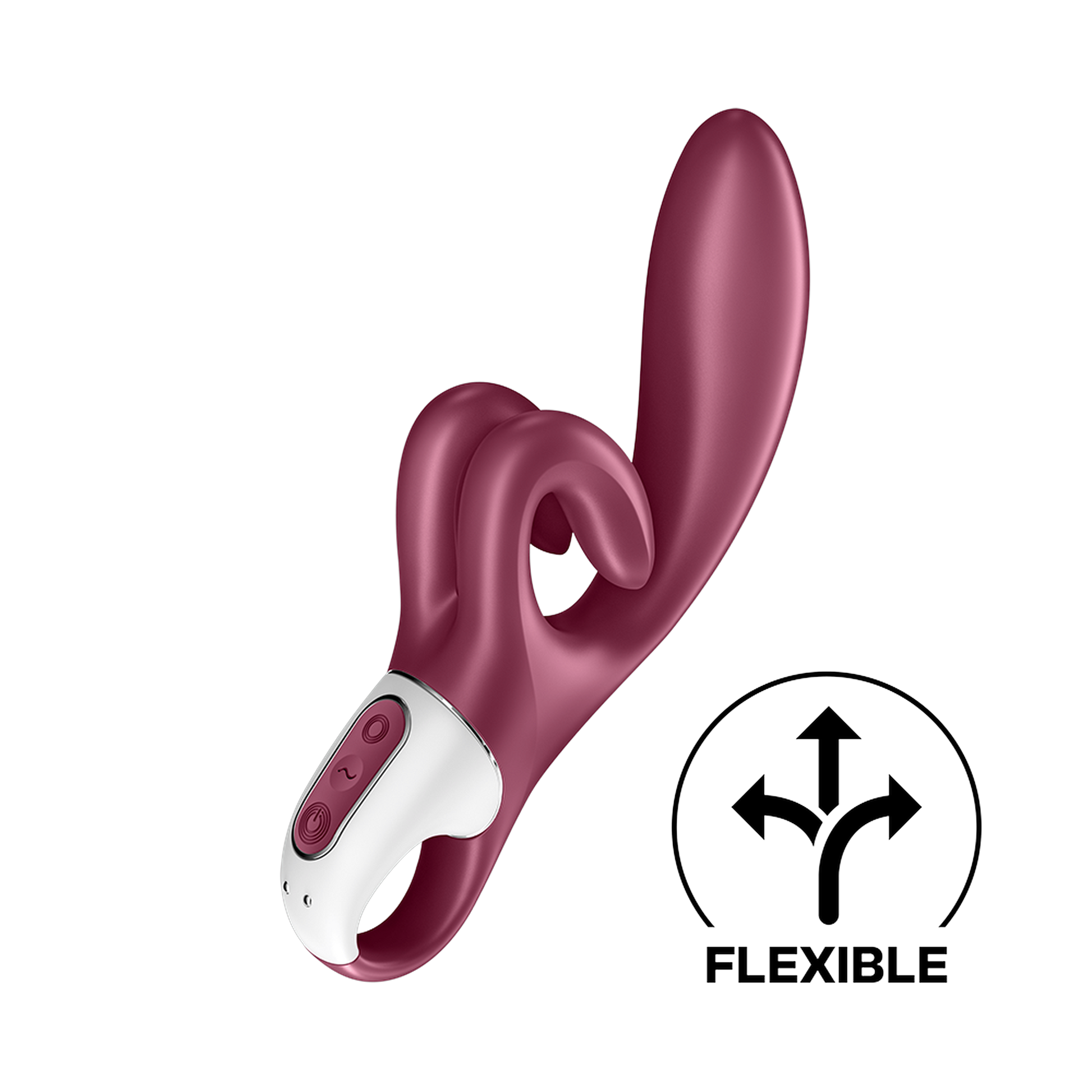 Vibromasseur rabbit Touch Me rouge bordeaux Satisfyer avec logo flexible - Oh My God'Z