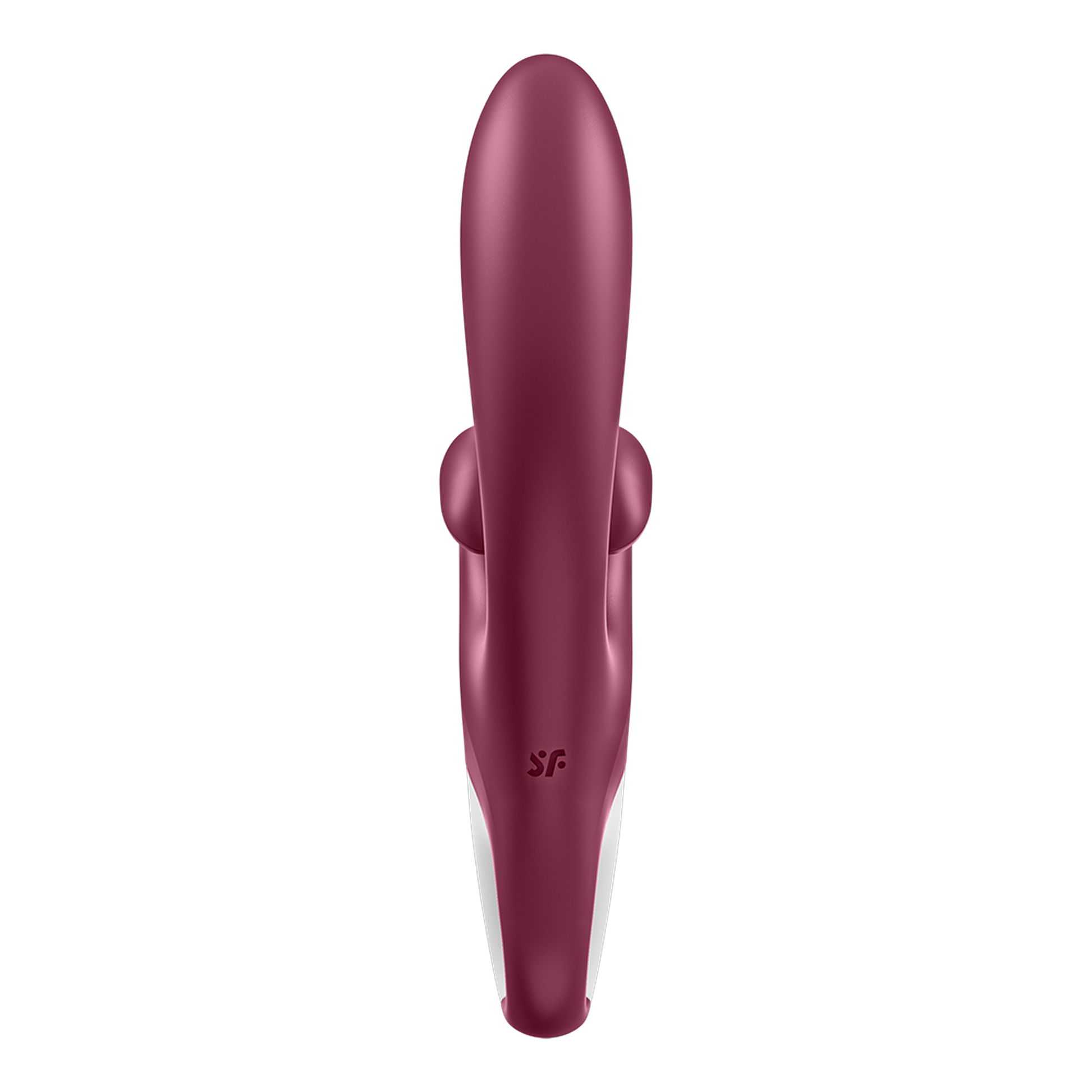 Vue de face du vibromasseur rabbit Touch Me Satisfyer montrant la tige interne et les deux bras stimulateurs - Oh My God'Z