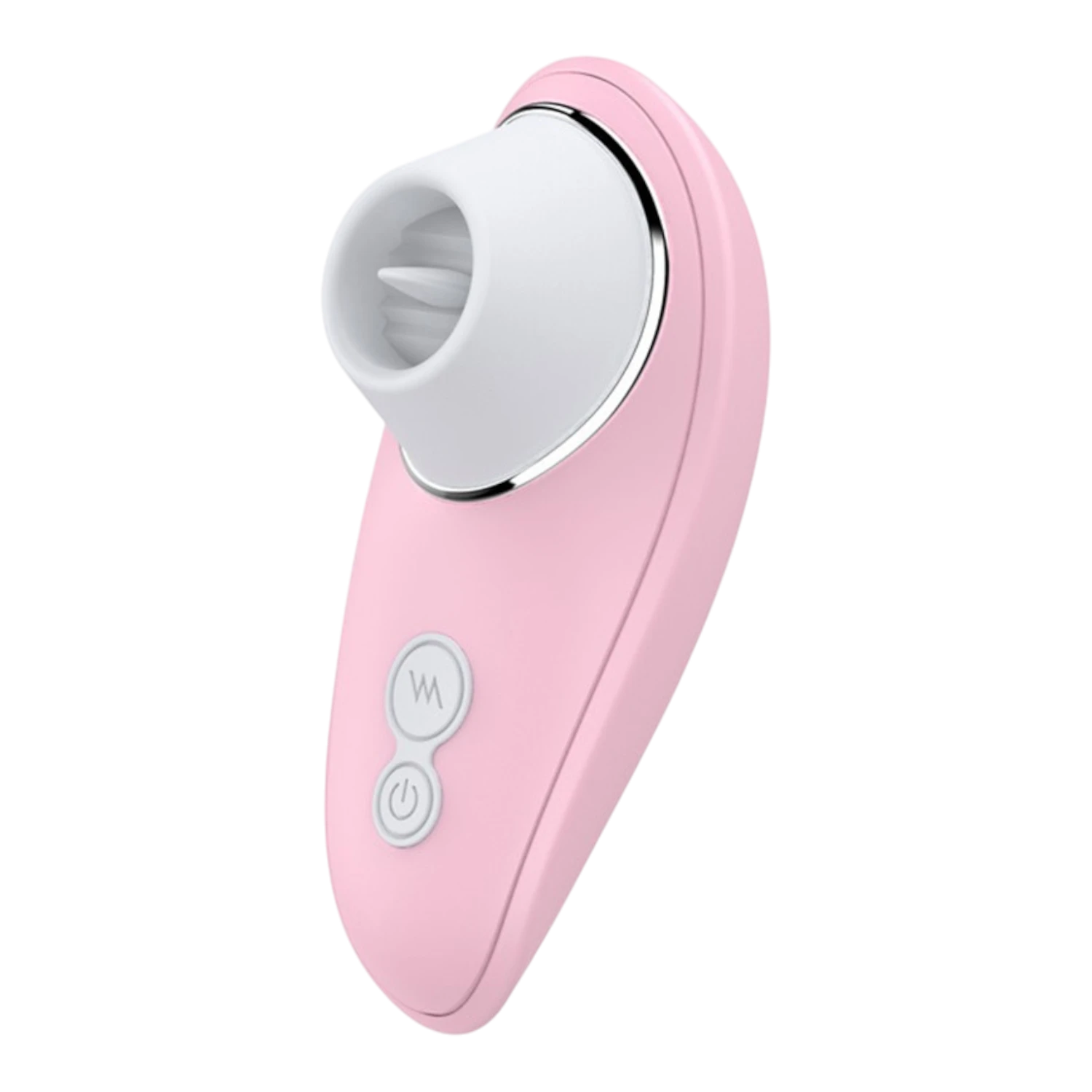 Stimulateur clitoridien rose et blanc avec langue vibrante, design ergonomique en silicone - Oh My God'Z