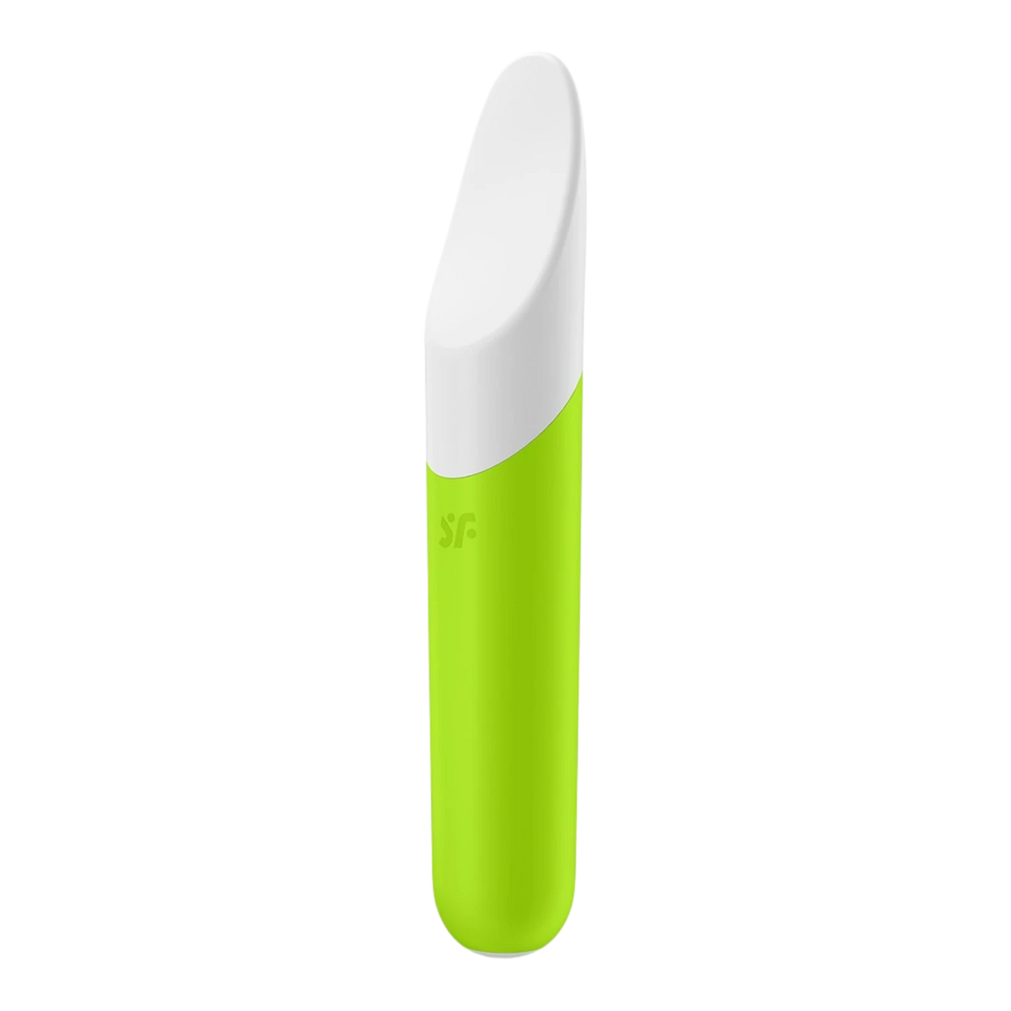 Vibromasseur Satisfyer Ultra Power Bullet 7 vert anis et blanc, vue de face sur fond blanc - Oh My God'Z