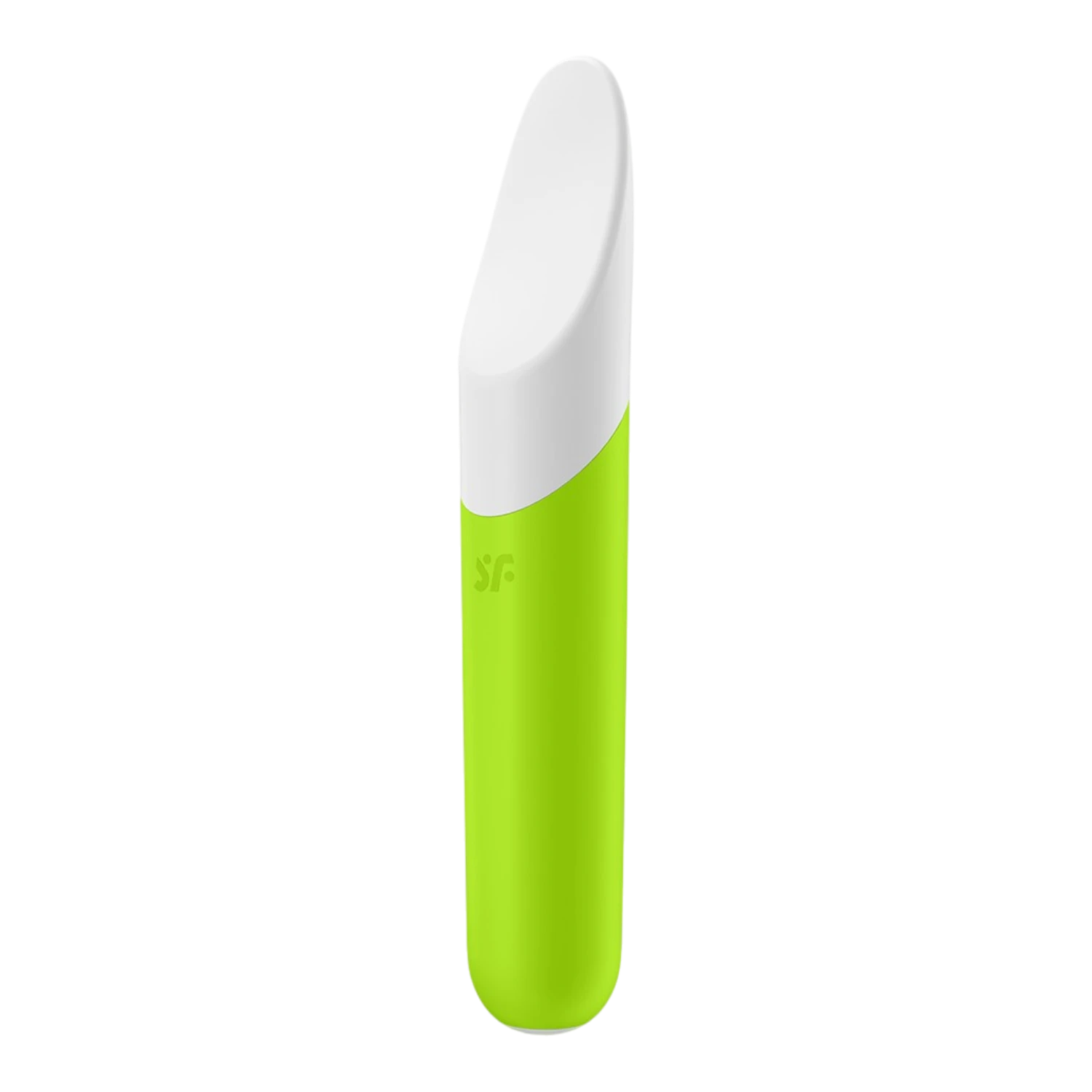 Vibromasseur Satisfyer Ultra Power Bullet 7 vert anis et blanc, vue de face sur fond blanc - Oh My God'Z