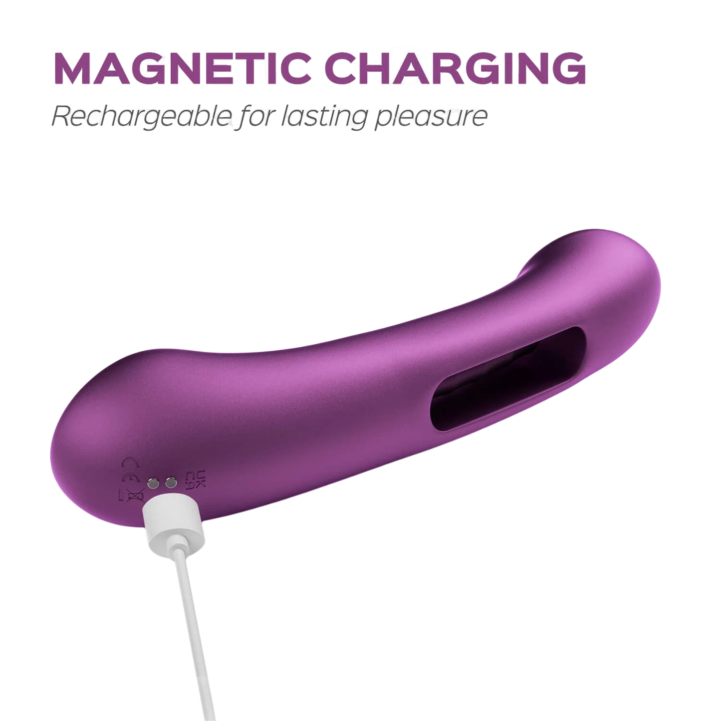 Vibromasseur Tempo violet rechargeable par câble magnétique pour plaisir longue durée - Oh My God'Z