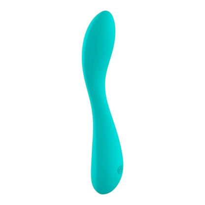 Vibromasseur en silicone liquide turquoise courbé avec 10 modes de vibration rechargeable USB - Oh My God'Z
