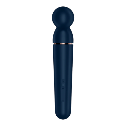 Vibromasseur wand bleu complet avec panneau de contrôle visible et finition silicone mate élégante - Oh My God'Z