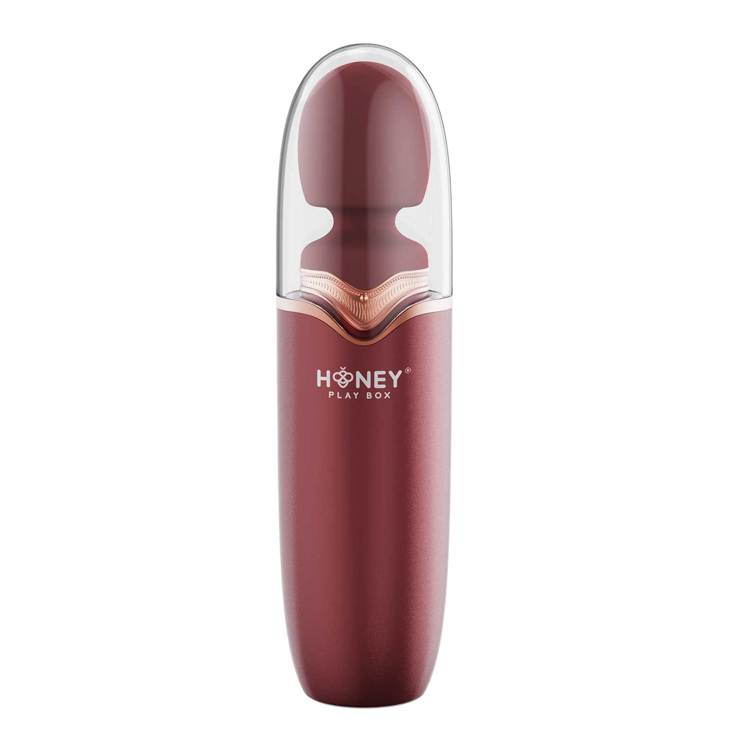 Wand Stormi bordeaux dans son étui de charge transparent, design élégant et compact - Oh My God'Z