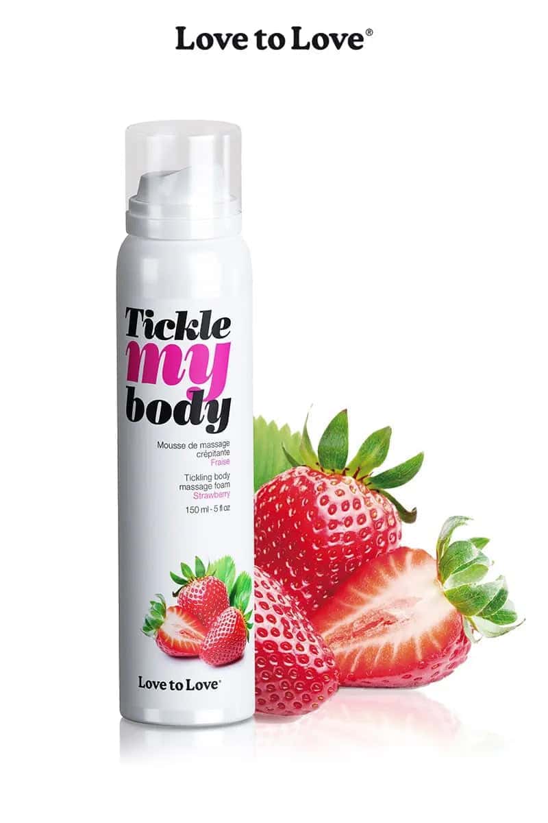 Mousse crépitante de massage - Fraise 150ml - Oh My God'Z - jeux érotiques - massage corps 