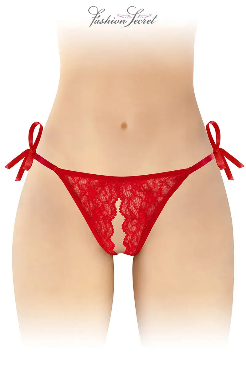 Oh My God'Z - String ouvert - Stella - taille unique - bdsm - femme - sexy - lingerie - érotisme - rouge