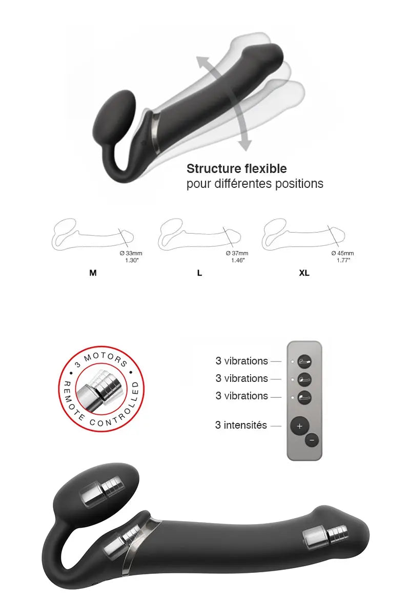 gode-ceinture Strap-on-me vibrant - Taille L - Oh My God'Z - sextoys - godemiché - godemichet - gode