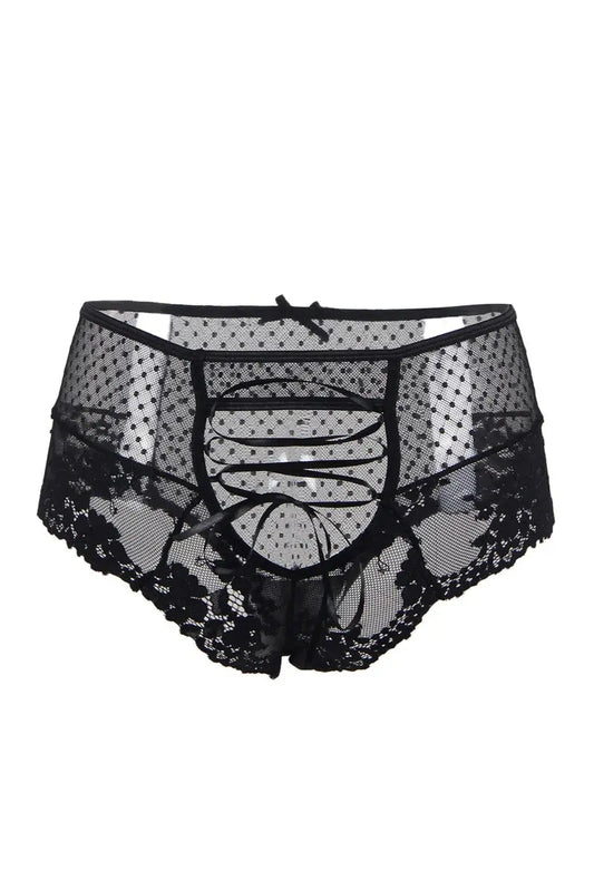 Tenga sexy noir à laçage - Taille 2XL - Oh My God'Z